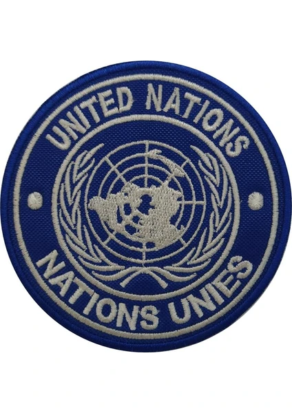 Bm Birleşmiş Milletler United Nations Unies Nakış Işleme Arma Patch Peç 9×9 cm