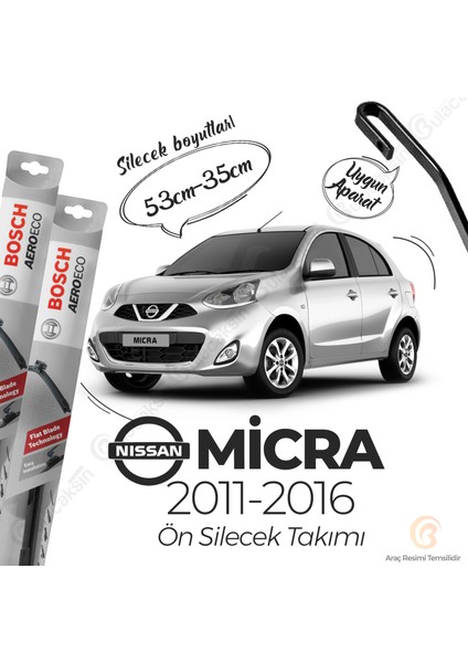 Nissan Micra Muz Silecek Takımı (2011-2016) Bosch Aeroeco