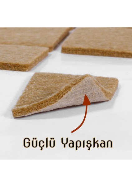 Masa Sandalye Parke Zemin Koruyucu Keçe Yapışkanlı 30X30 mm modelleri