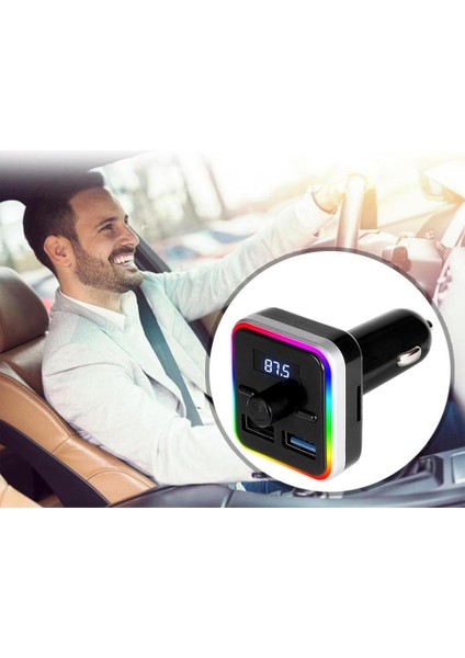 Araç Bluetooth Fm Transmitter Cihazı Mp3 Çalar Araç Çakmaklık Şarj Soketi Müzik Kiti