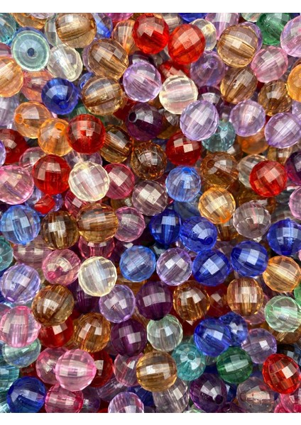 100GR 10MM Karışık Renkli Dünya Model Akrilik Boncuk,takı, Çanta Yapım Boncuğu (100GR,~180 Adet) fiyatları