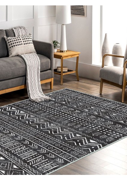 Iskandinav Kilim Desenli Halı, Dokuma Taban Dekoratif Şönil Halı