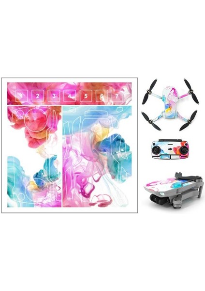 Djı Mavic Mini Su Geçirmez Pvc Gövde ve Kumanda Çıkartma Seti Renkli