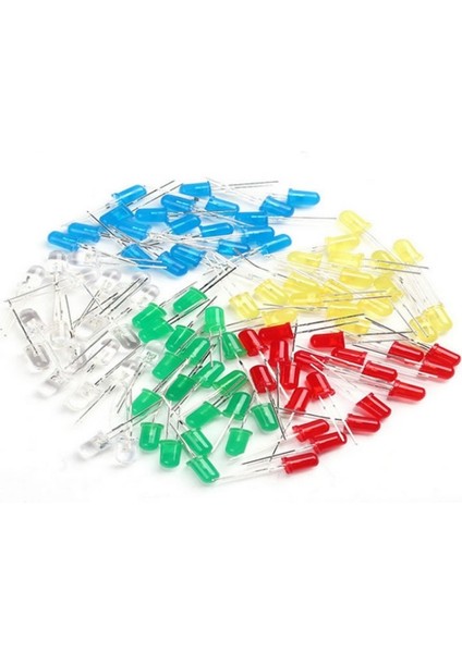 10 Adet 5 mm LED (5 Farklı Renkte)