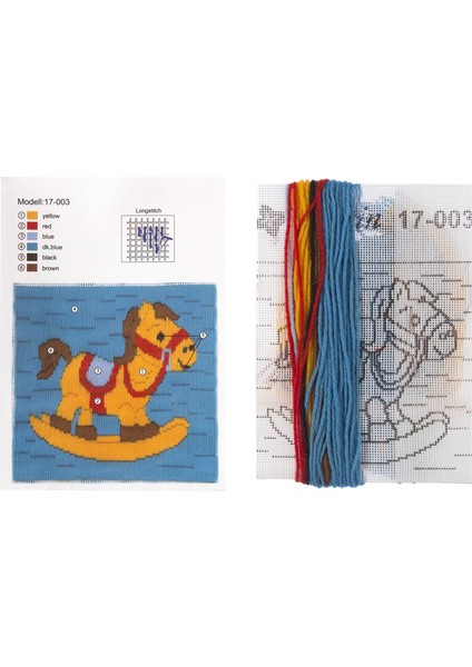 15X15 cm At Desenli Uzun Işleme Nakış Kiti - HU0347 fiyatları