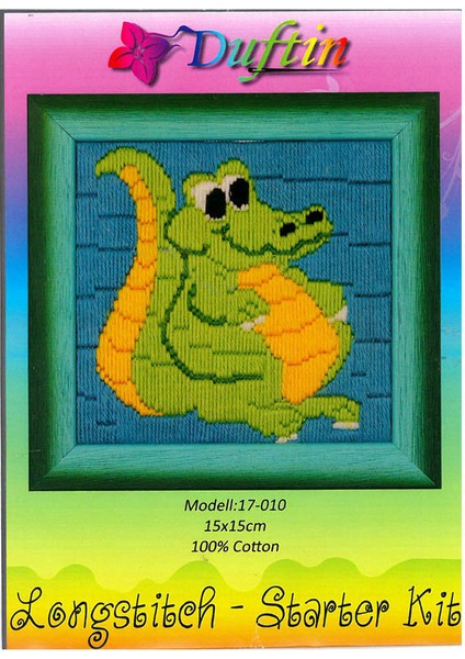 15X15 cm Timsah Desenli Uzun Işleme Nakış Kiti