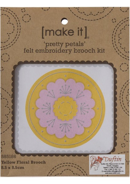 Make It 8,5x8,5 cm Sarı Broş Keçe Nakışı Kiti - 585186