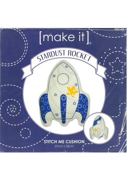 Make It 27X32 cm Roket Yastık Zincir Işi Nakış Kiti - 585143