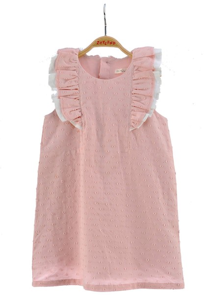 Kız Çocuk Pembe Fırfırlı T-Shirt (2-7yaş)