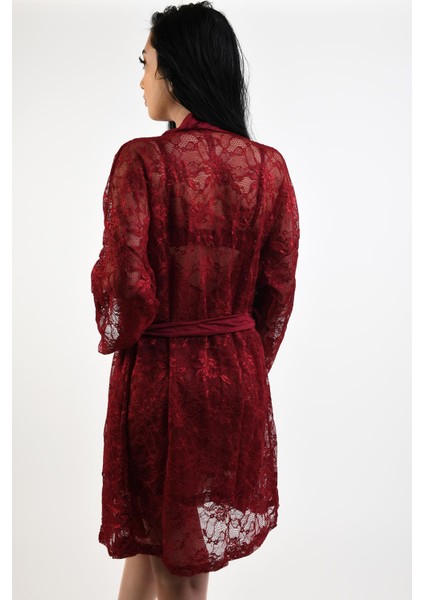 Calandre Dantel Sabahlık 4663 - Bordo modelleri