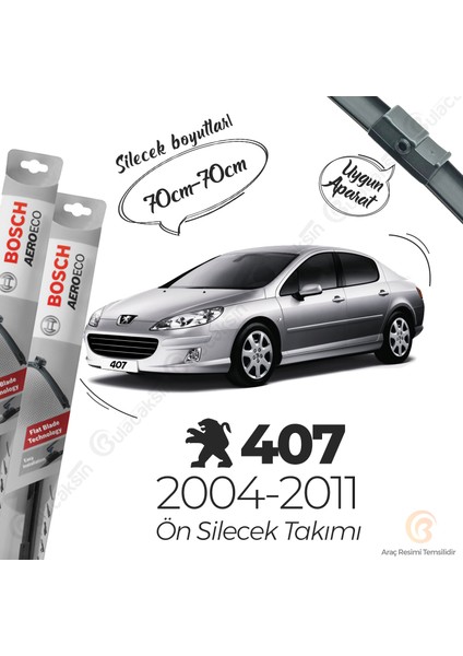 Peugeot 407 Muz Silecek Takımı (2004-2011) Bosch Aeroeco