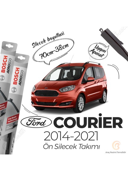 Ford Courier Muz Silecek Takımı (2014-2021) Bosch Aeroeco