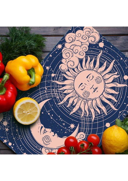 Cam Kesme Tahtası ve Sunum Tablası My Kitchen Horoscope Desenli fiyatları