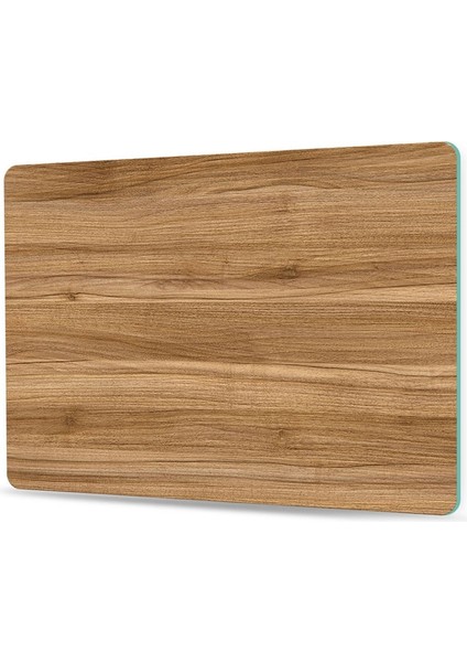 Cam Kesme Tahtası ve Sunum Tablası Açık Renk Ahşap Meşe Desenli