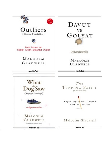 Davut ve Golyat - What The Dog Saw (Köpeğin Gördüğü) - The Tipping Point ( Kıvılcım Anı) - Çizginin Dışındakiler / 4 Kitap Set - Malcolm Gladwell