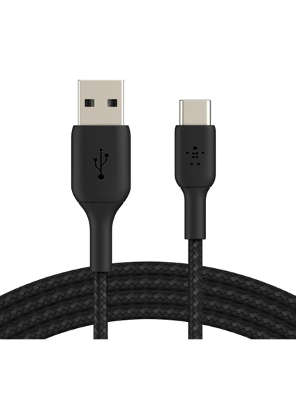 USB Type-C Örgülü Data & Hızlı Şarj Kablo 1 Metre Siyah CAB002BT1MBK