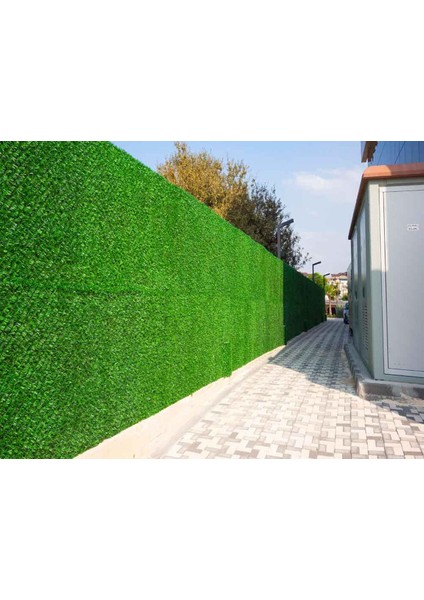 Çim Çit - Dekoratif Yeşil Bahçe Çim Çiti - Çimli Tel - 200 cm Enli