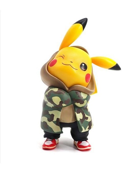 15 cm. Kamuflaj Pikachu Anime Bebek Modeli Süsleme Oyuncakları (Yurt Dışından)