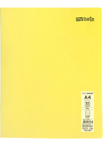 Text Pastel A4 80 Yaprak 4'lü Defter Seti - 2 Kareli, 2 Çizgili