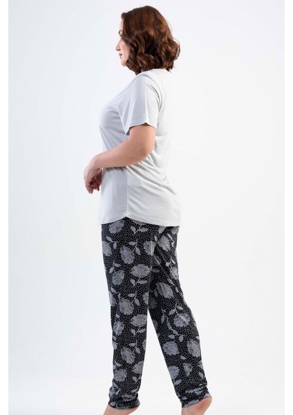 Vıscon Büyük Beden Kısa Kol Pijama Takım