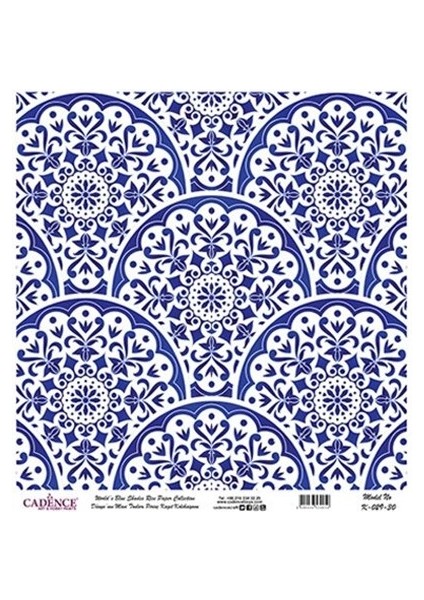 Çini Desen Mavi Tonlar Cadence Pirinç Dekopaj - K029