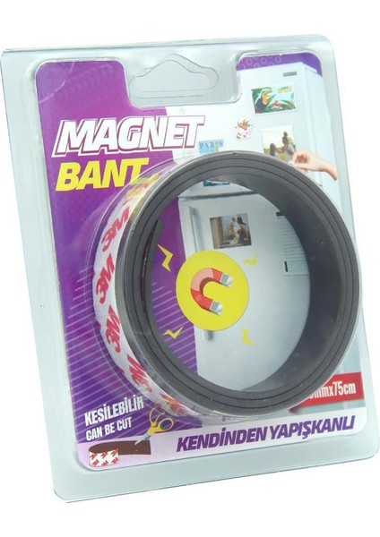 Bos Yapışkanlı Magnet Mıknatıs Kesilebilir Bant 20 mm X75 cm