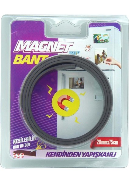 Bos Yapışkanlı Magnet Mıknatıs Kesilebilir Bant 20 mm X75 cm