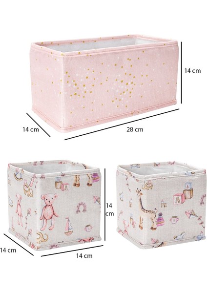 Baby 3'lü Çekmece Düzenleyici Set Bebek Odası (Pembe) fiyatları