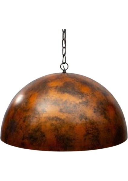 Retro Rustik Metal Sarkıt Vintage Bakır Eskitme Zincirli Avize 40 cm En