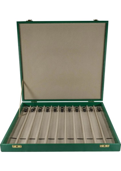 Yeşil Renk Koleksiyonluk 11'li Deri Tesbih Kutusu modelleri