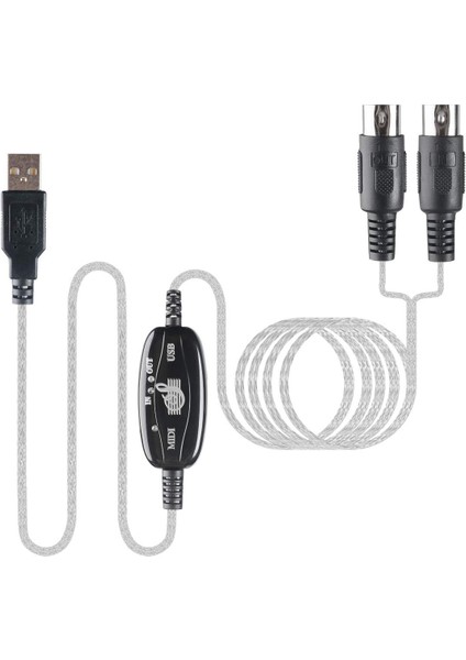 USB Midi Kablo 5 Pin Din Kablo USB Çevirici Klavye Org Midi Müzik Düzenleme Kablosu 1 In 1 Out Mıdı