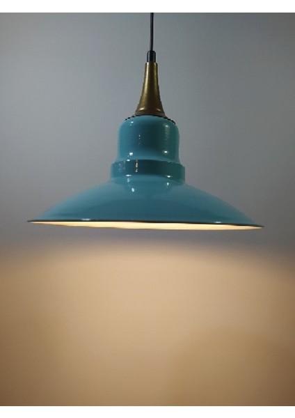 Turkuaz Bronz Askılı Vintage Retro Rustik Sarkıt Avize