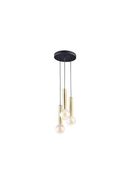 Retro Üçlü Gold Sarkıt Avize 30CM