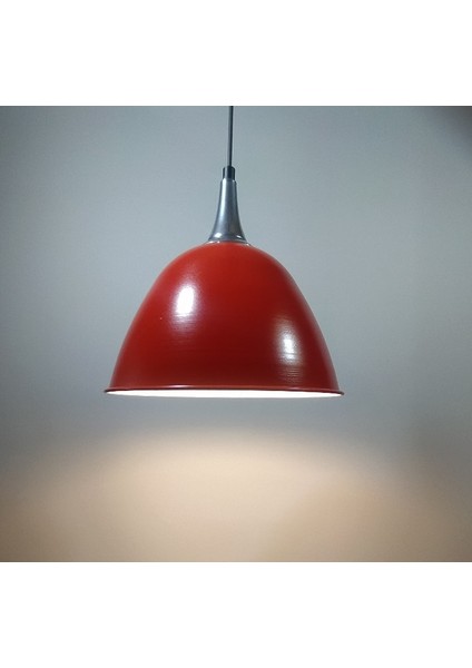 Vintage Rustik Kırmızı Gümüş Askılı Avize Trekli Sarkıt