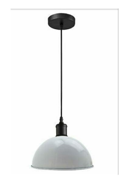 Modern Spor Metal Sarkıt Avize Beyaz 30 cm