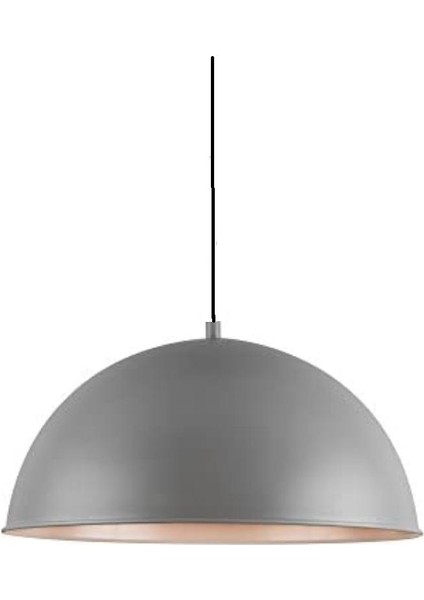 Modern Spor Metal Tekli Gri Içi Beyaz Metal Sarkıt Avize 40 cm