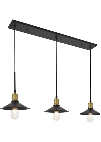 Retro Rustik Masa Üstü Sarkıt Üçlü Avize 120 cm