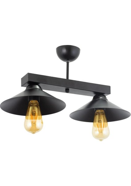 Retro Ikili Sıralı Metal Avize