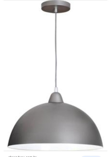 Gri Içi Beyaz Metal Sarkıt Avize 40 cm En