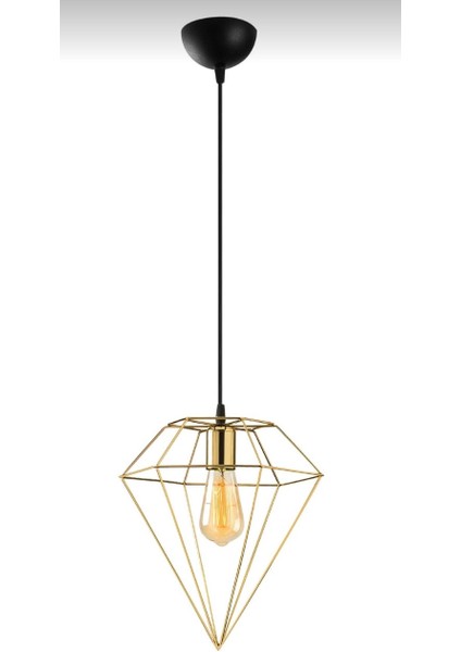 Retro Gold Tekli Sarkıt Avize E 27