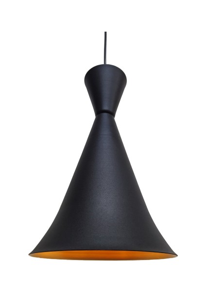 Retro Rustik Konik Metal Sarkıt Siyah Içi Altın fiyatları