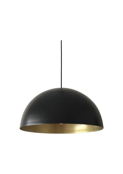 Retro Mat Siyah Içi Gold Metal Sarkıt Avize Retro Sarkıt 40 cm