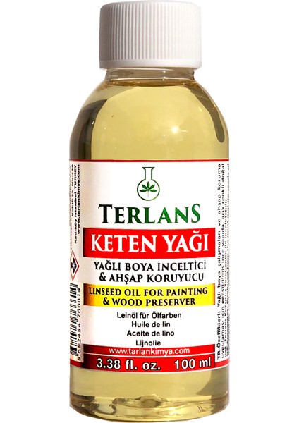 Terlans Keten Yağı 100 ml Resim Yağı & Ahşap Koruyucu Linseed Oil