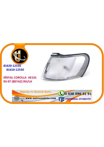 Sinyal Corolla Ae100 92-97 Rh (Beyaz) (2 Li Paket)
