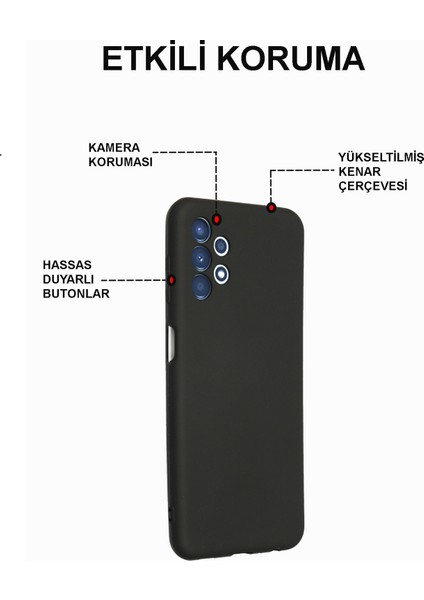 Samsung Galaxy A13 4g Kapak Mat Siyah Yumuşak Silikon Kılıf modelleri