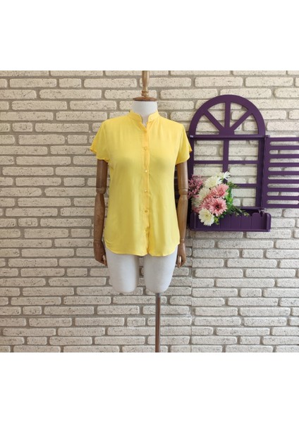 Dokuma Viskon Kumaş Gömlek(Sarı) fiyatları