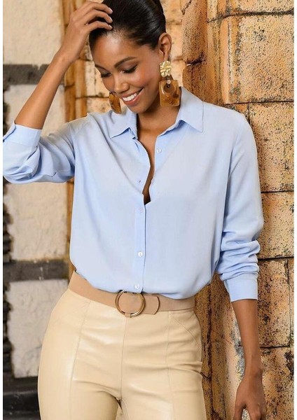 Dokuma Viskon Kumaş Basic Gömlek (13 Renk)