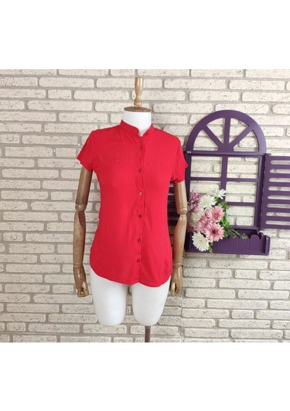 Dokuma Viskon Kumaş Gömlek(Kırmızı) fiyatları