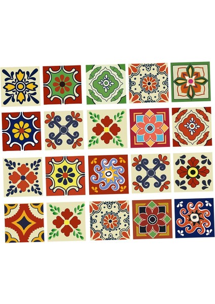 20 Parça Mozaik Duvar Çıkartmaları Banyo Fayans Çıkartmaları Etiketler - C 20X20 cm (Yurt Dışından)