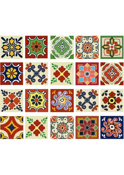 20 Parça Mozaik Duvar Çıkartmaları Banyo Fayans Çıkartmaları Etiketler - C 20X20 cm (Yurt Dışından)